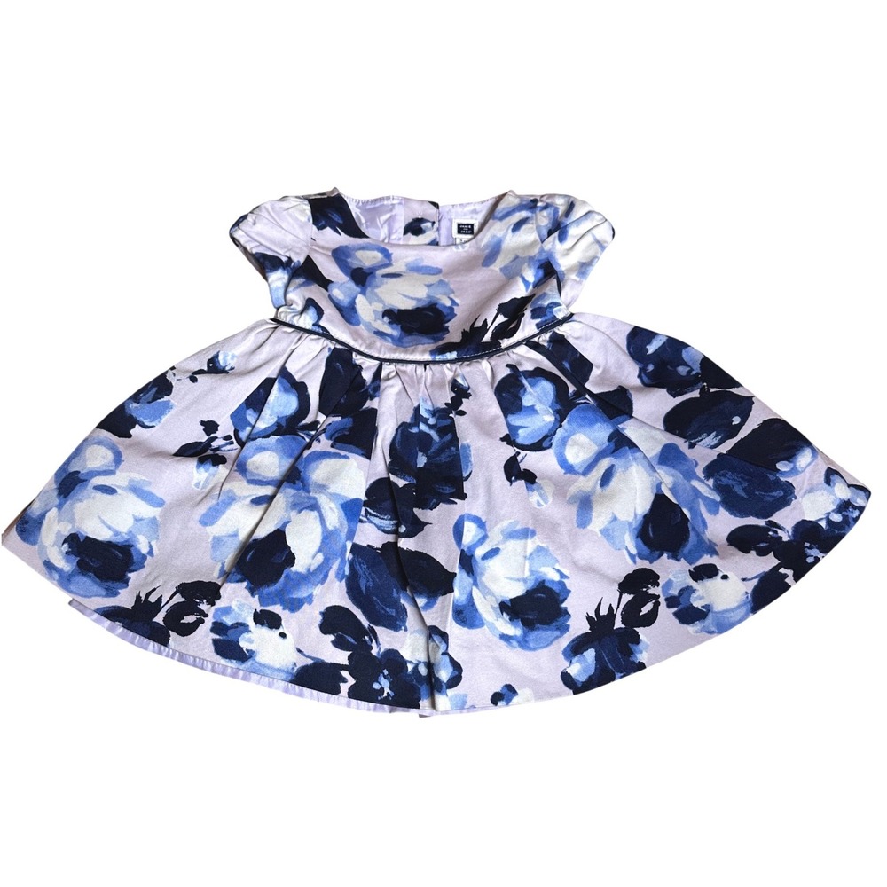 Janie‎ and Jack Floral Dress Baby 3-6 Months Blue Lavender Excellent Tulle Skirt